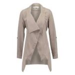 Women’s Beige Waterfall Jacket – Chic Lightweight Layer - Blue, L