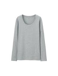 Women’s Light Grey Long Sleeve Scoop Neck T-Shirt