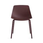 Modern Brown Plastic Dining Chair with Metal Legs